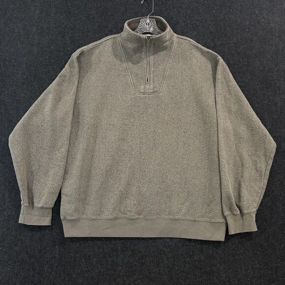 Orvis Pullover Men's XXL Beige Quarter 1/4 Zip Sweater Casual Outdoors - Picture 1 of 7